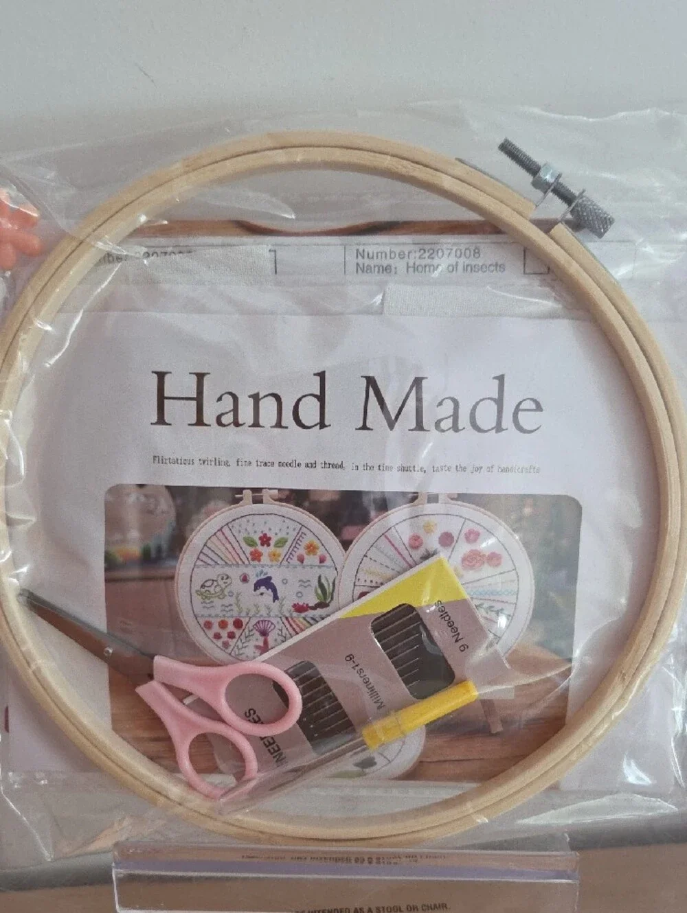 Hand Made NIP Multicolor Embroidery Hoop Wall Art Kit